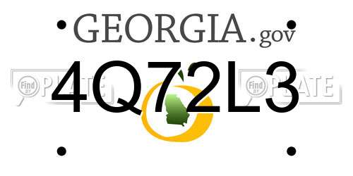 4Q72L3 Georgia License Plate