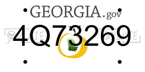 4Q73269 Georgia License Plate