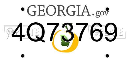 4Q73769 Georgia License Plate