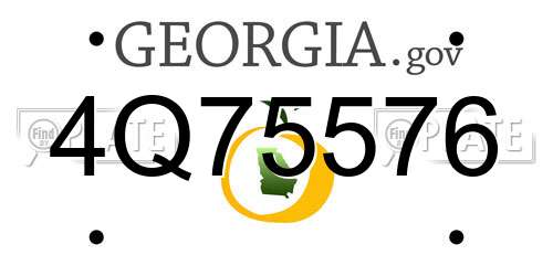 4Q75576 Georgia License Plate