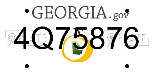 4Q75876 Georgia License Plate