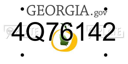 4Q76142 Georgia License Plate
