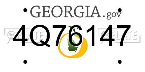 4Q76147 Georgia License Plate