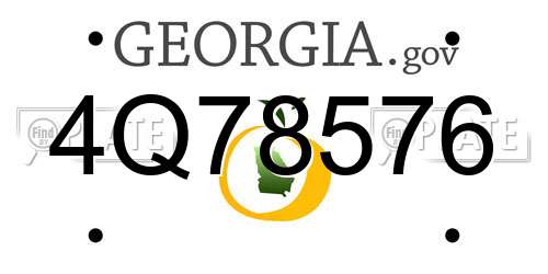 4Q78576 Georgia License Plate