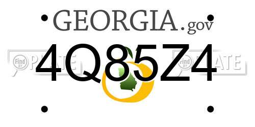 4Q85Z4 Georgia License Plate