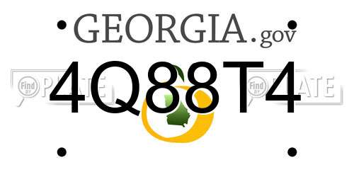 4Q88T4 Georgia License Plate