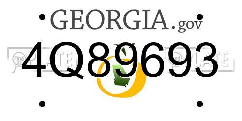 4Q89693 Georgia License Plate