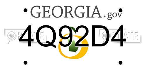 4Q92D4 Georgia License Plate