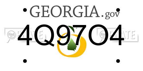 4Q97O4 Georgia License Plate