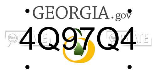 4Q97Q4 Georgia License Plate