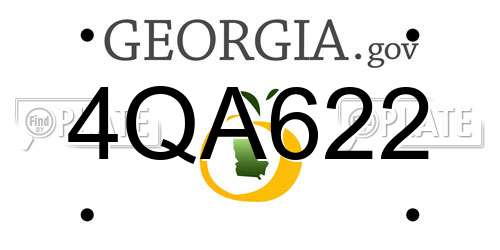 4QA622 Georgia License Plate