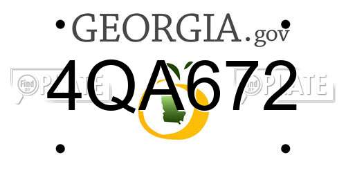4QA672 Georgia License Plate