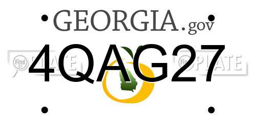 4QAG27 Georgia License Plate