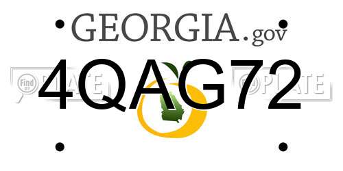 4QAG72 Georgia License Plate