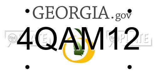 4QAM12 Georgia License Plate