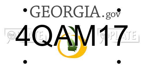 4QAM17 Georgia License Plate