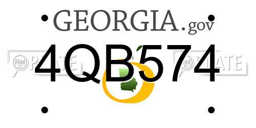 4QB574 Georgia License Plate
