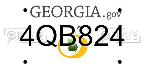 4QB824 Georgia License Plate