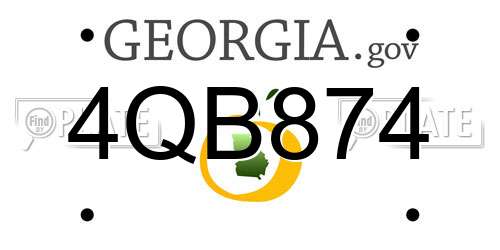 4QB874 Georgia License Plate