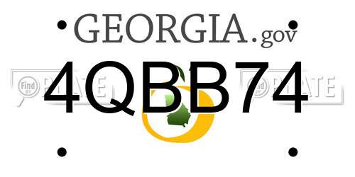 4QBB74 Georgia License Plate