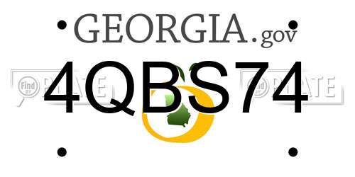 4QBS74 Georgia License Plate