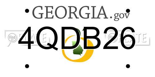 4QDB26 Georgia License Plate