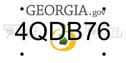 4QDB76 Georgia License Plate
