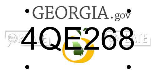 4QE268 Georgia License Plate