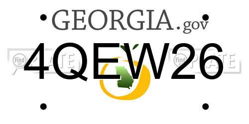 4QEW26 Georgia License Plate