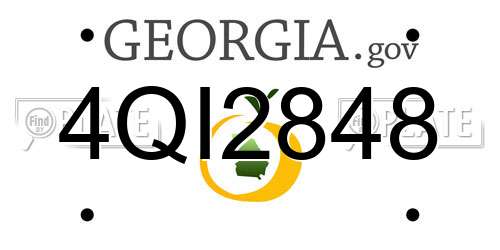 4QI2848 Georgia License Plate
