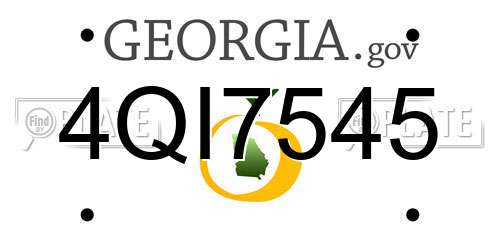4QI7545 Georgia License Plate