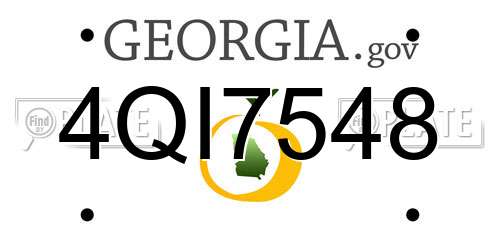 4QI7548 Georgia License Plate