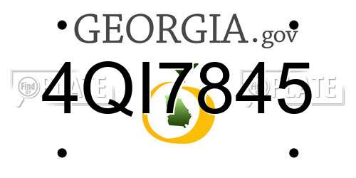 4QI7845 Georgia License Plate
