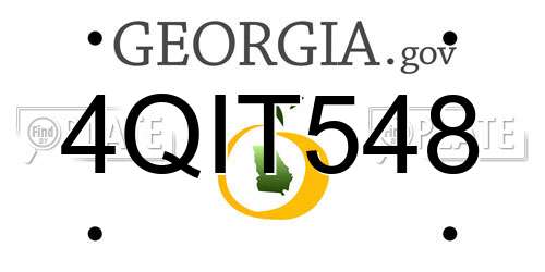 4QIT548 Georgia License Plate