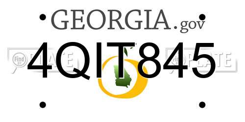 4QIT845 Georgia License Plate