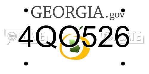 4QO526 Georgia License Plate
