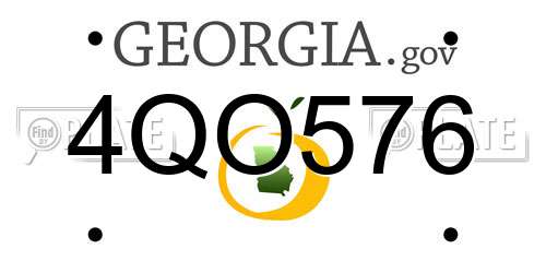 4QO576 Georgia License Plate