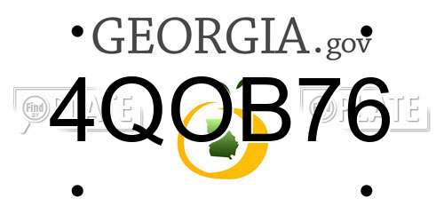 4QOB76 Georgia License Plate