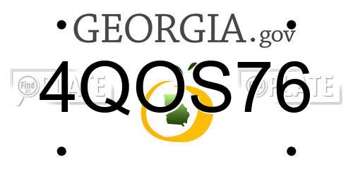 4QOS76 Georgia License Plate