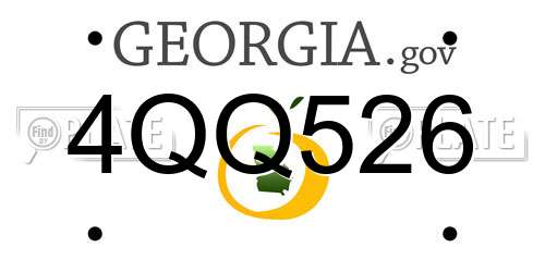 4QQ526 Georgia License Plate