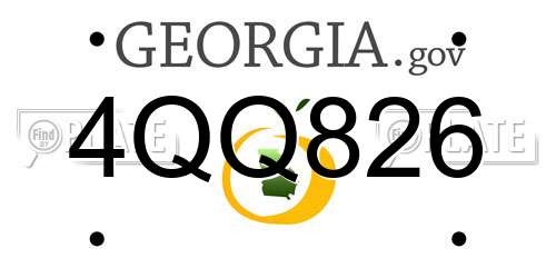 4QQ826 Georgia License Plate