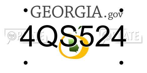 4QS524 Georgia License Plate