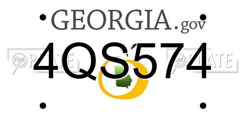 4QS574 Georgia License Plate
