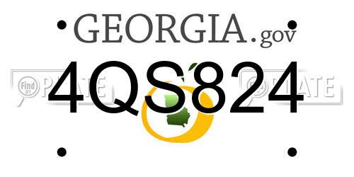 4QS824 Georgia License Plate