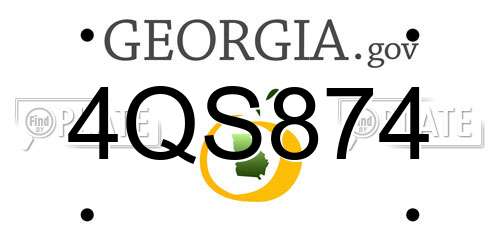 4QS874 Georgia License Plate