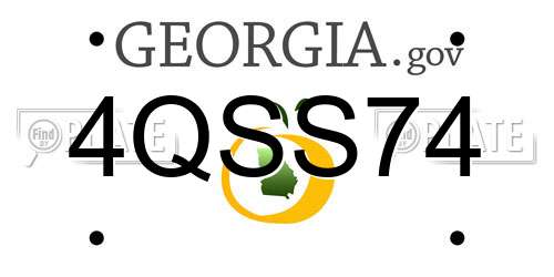 4QSS74 Georgia License Plate