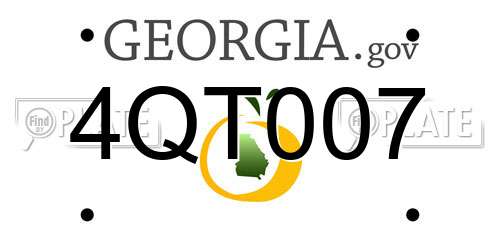 4QT007 Georgia License Plate