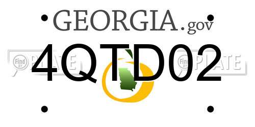 4QTD02 Georgia License Plate