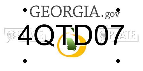 4QTD07 Georgia License Plate