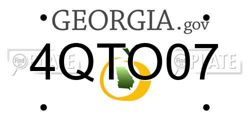4QTO07 Georgia License Plate